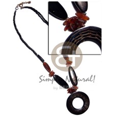2 3mm coco black heishe with bone and