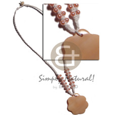 beaded macrame with 40mm scallop melo shell