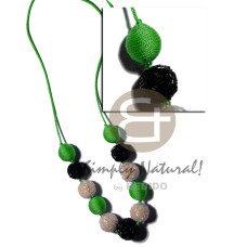 20mm 25mm round wrapped wood beads satin cord