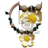 2 3mm natural coco heishe choker wire with