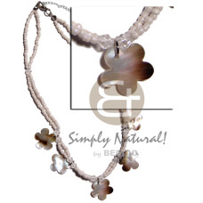 2 layers white glass beads with dangling
