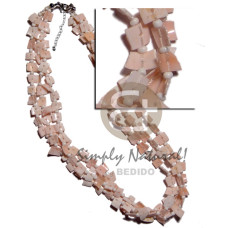 3 rows floating pink rose shells