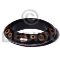 wood saucer bangle with laminated bamboo rings