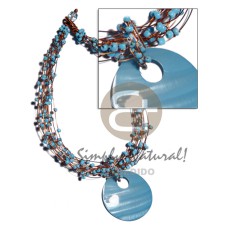 13 rows copper wire choker with aqua