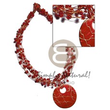 13 rows copper wire choker with red