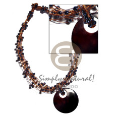 13 rows copper wire choker with hematite