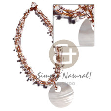 13 rows copper wire choker with white