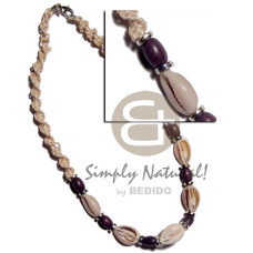twisted macrame with wood beads and sigay