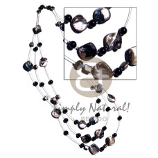floating black kabibe shell nuggets in 3