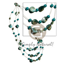 floating aqua blue kabibe shell nuggets in