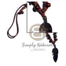 tribal carved 50mmx18mm wooden pendant with