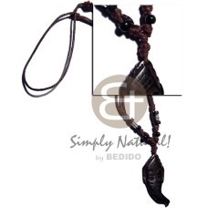 tribal carved 55mmx22mm wooden pendant with