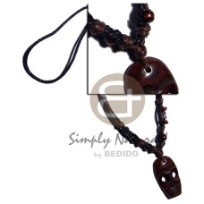 tribal carved 40mmx23mm wooden pendant