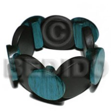elastic overlapping round wood bangle