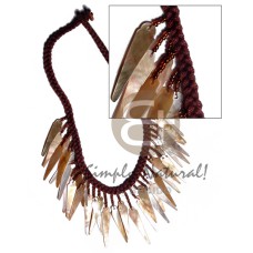36pcs. dangling 32mmx8mm brownlip sticks in brown