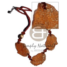 2 3mm rust coco heishe with 48mmx30mm