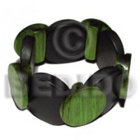 elastic overlapping round wood bangle