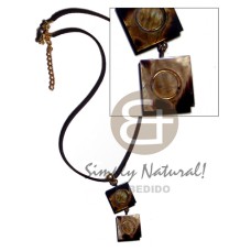 leather thong with dangling double 15mmx15mm square