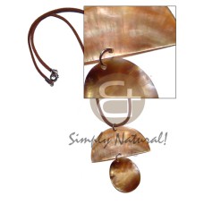 leather thong with 50mmx25mm half moon brownlip
