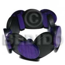 elastic overlapping round wood bangle