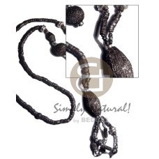 tassled 4 5mm coco heishe silver splashing with