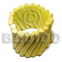 elastic yellow wood stick bangle