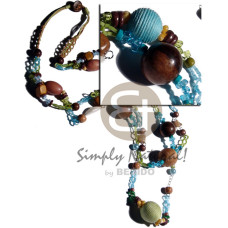 2 layers chained cut glass beads with