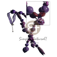 tassled asstd. wood beads with wrappped wood