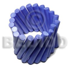 elastic blue stick wood bangle