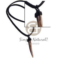 45mmx5mm brownlip shell fang pendant in wax