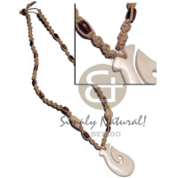 40mmx25mm carabao white bone hook pendant in