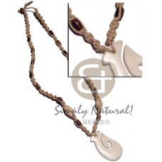 40mmx25mm carabao white bone hook pendant in