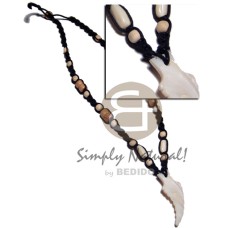 45mmx20mm kabibe shell fang pendant in macrame