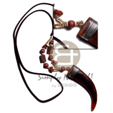 90mmx23mm carabao amber horn tusk pendant in