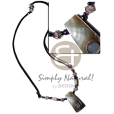 32mmx18mm blacklip shell with inlaid metal and