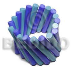 elastic 2 color combination blue tones wood stick