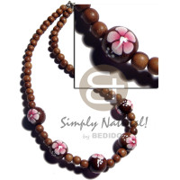 8mm round robles wood beads with handpainted
