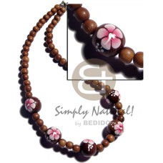 8mm round robles wood beads with handpainted