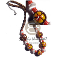 4 5mm coco Pokalet. natural brown with handpainted