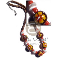 4 5mm coco Pokalet. natural brown with handpainted