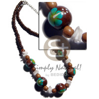 4 5mm coco Pokalet. natural brown with handpainted