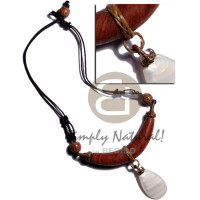 75mmx15mm bayong wood pendant with dangling teardrop