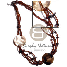 3 pcs. 30mm round tiger brownlip shells