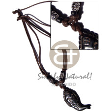 tribal wooden fish carved 44mmx25mm pendant