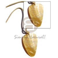 leather thong with h=45mm mother of pearl shell (MOP) teardrop pendant