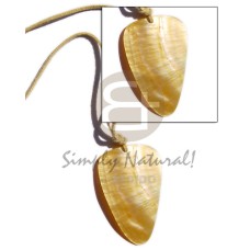 leather thong with h=45mm mother of pearl shell (MOP) teardrop pendant