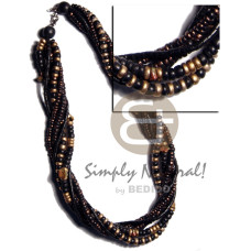 6 layers  2 3mm black coco heishe,