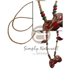 glass beads with coco leaves, 4 5mm coco
