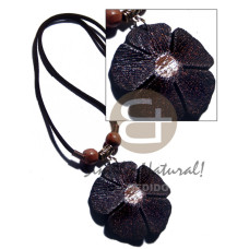 50mm flower black textured painted wood with