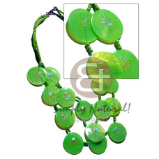 25mm neon green capiz shells in graduated
